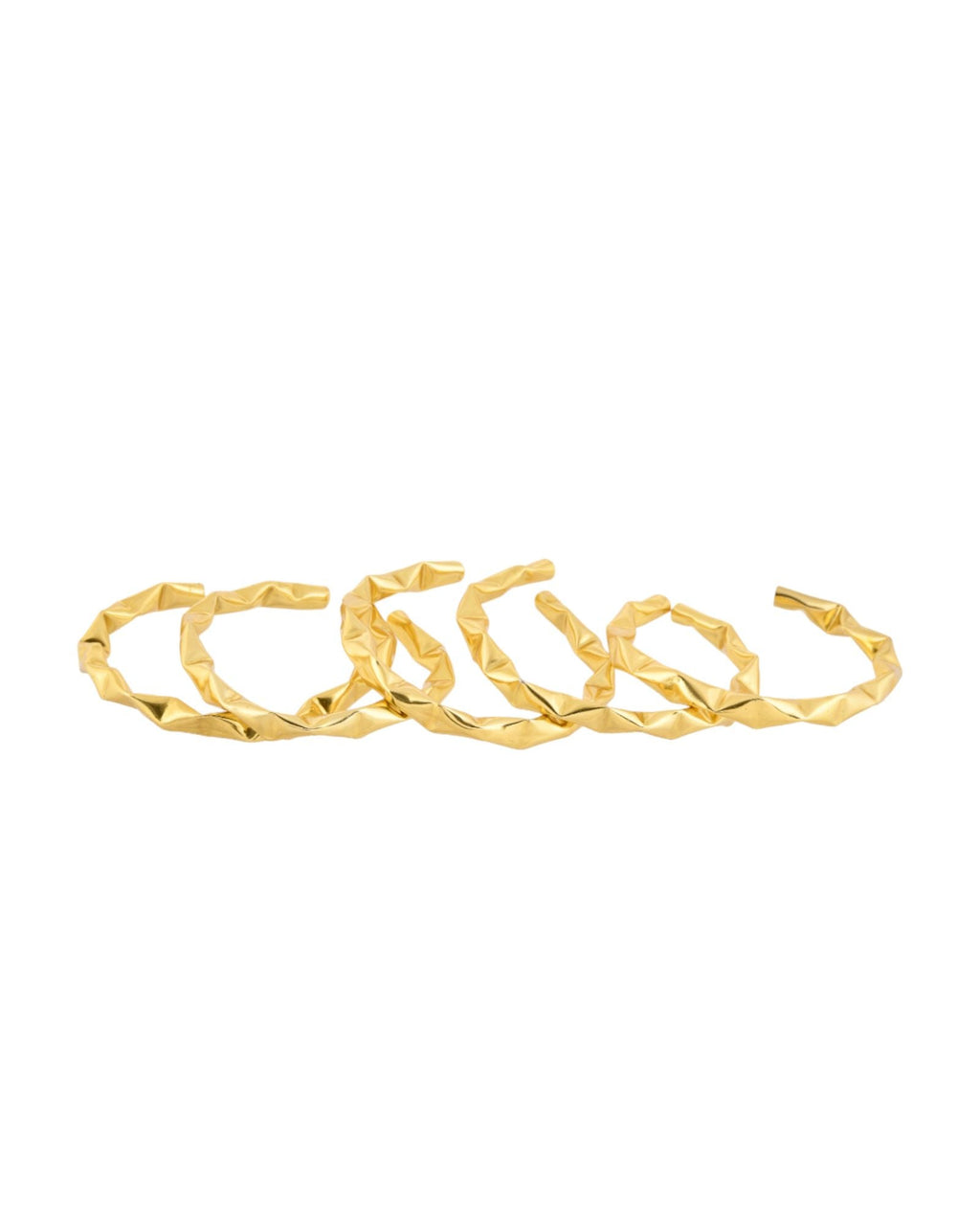 Jewels Nest Gold-Tone Crinkle Textured Open Bangles Set For Women - Distacart