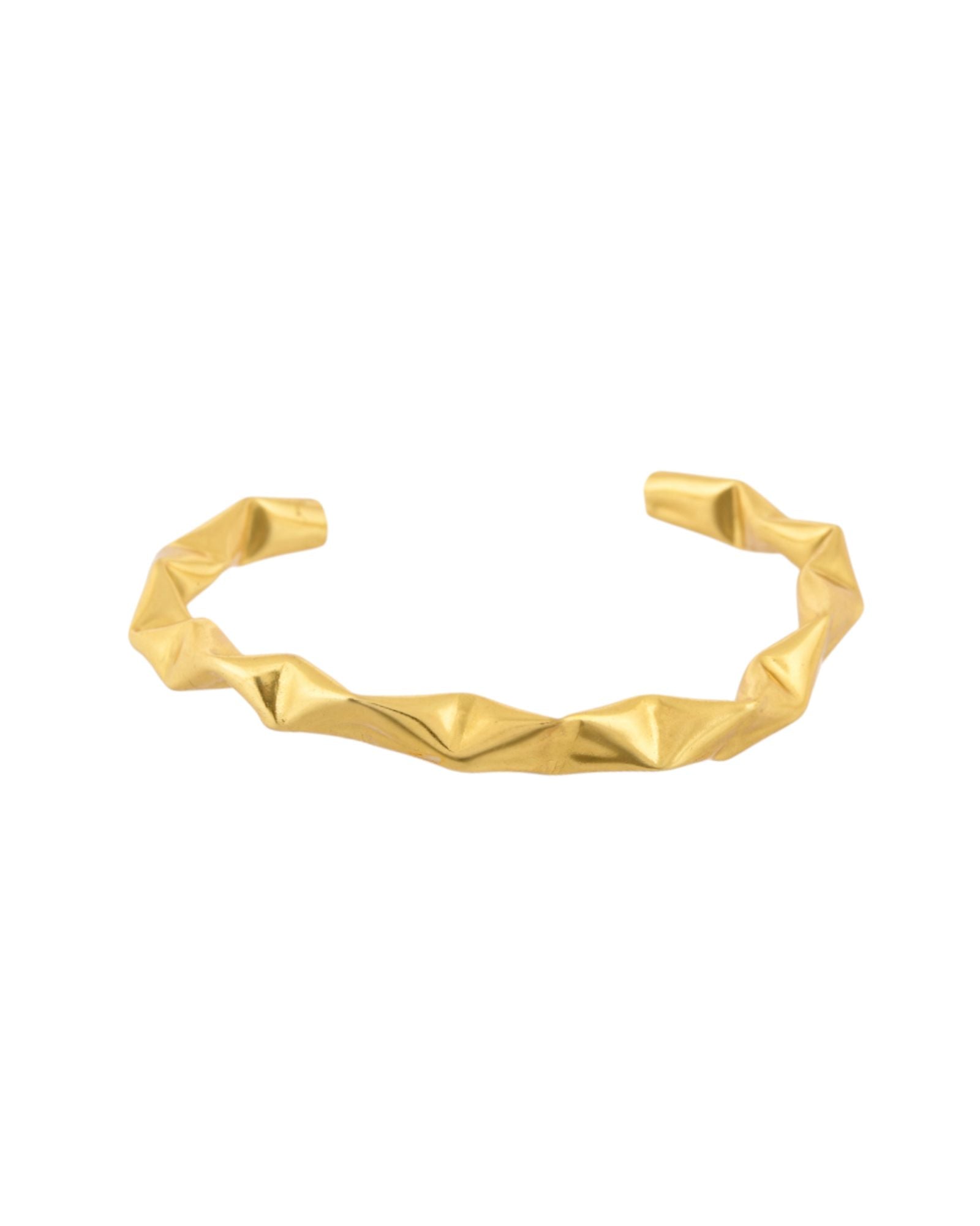 Jewels Nest Gold-Tone Crinkle Textured Open Bangles Set For Women - Distacart