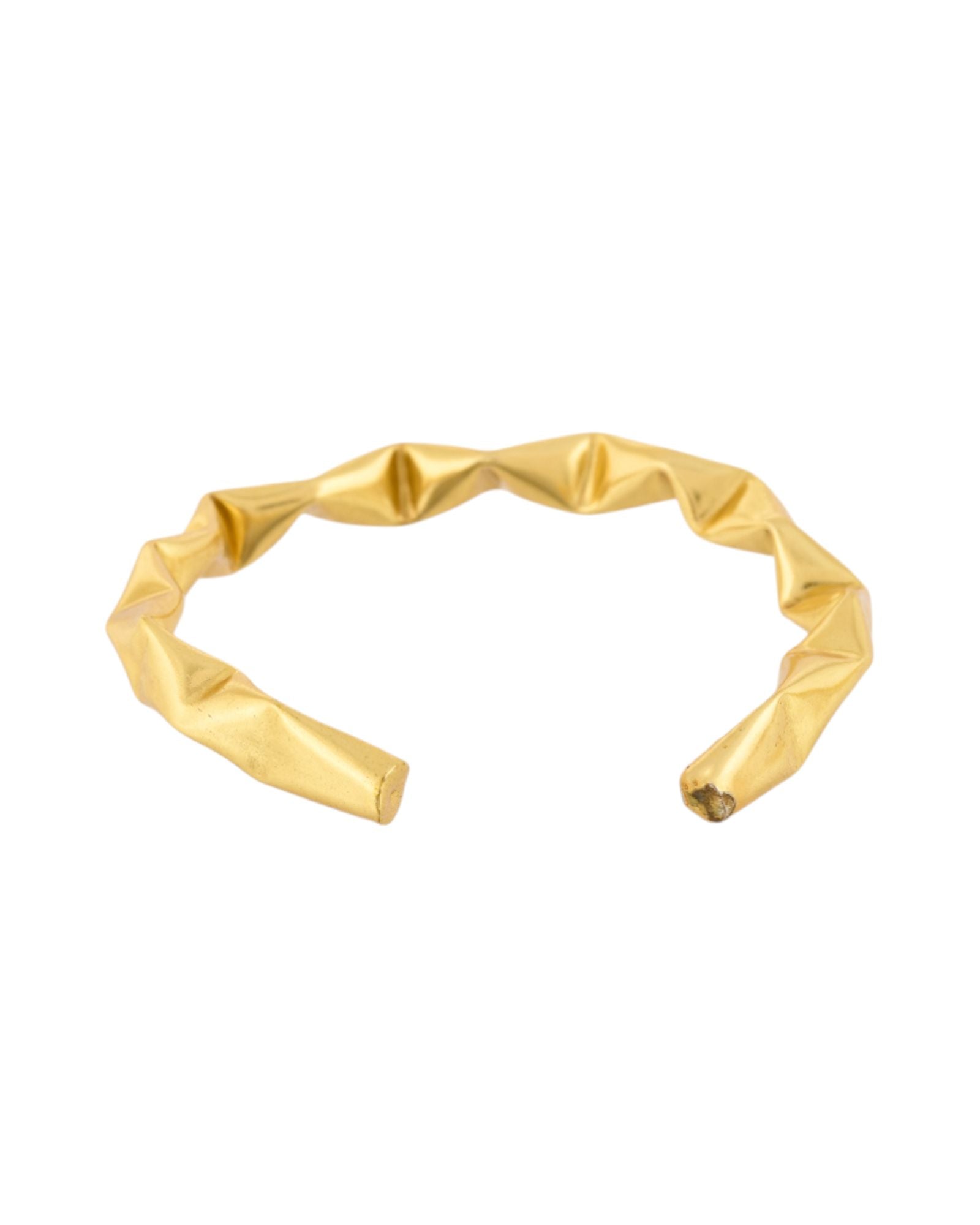 Jewels Nest Gold-Tone Crinkle Textured Open Bangles Set For Women - Distacart
