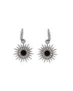 Jewels Nest Stainless Steel Evil Eye Sunburst Dangle Earrings with Crystal Embellishments - Distacart