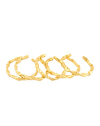 Jewels Nest Gold-Tone Organic Textured Open Bangles Set For Women