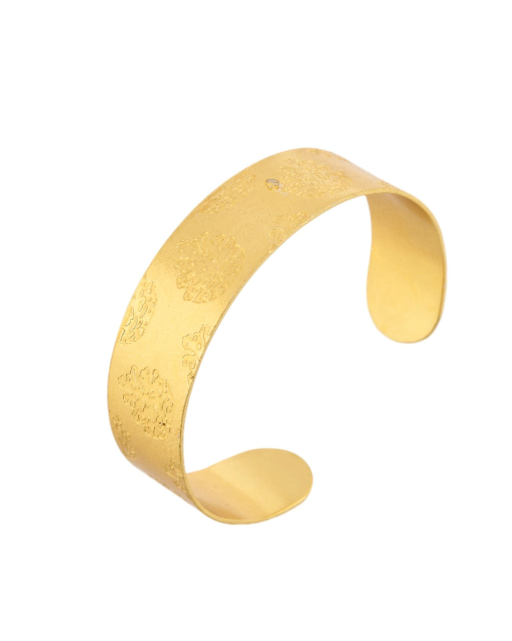 Jewels Nest Gold-Tone Engraved Wide Cuff Bangle For Women - Distacart