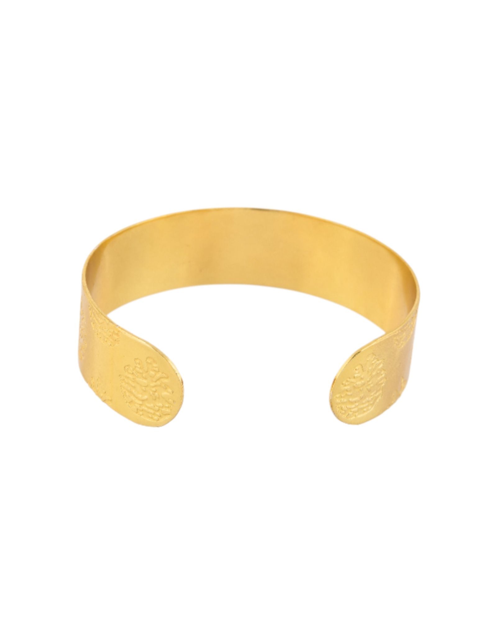 Jewels Nest Gold-Tone Engraved Wide Cuff Bangle For Women - Distacart