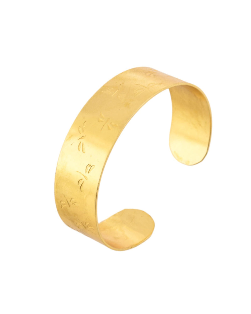 Jewels Nest Gold-Tone Anti- Tarnish Floral Engraved Wide Cuff Bangle For Women - Distacart