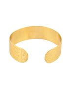 Jewels Nest Gold-Tone Anti- Tarnish Textured Wide Cuff Bangle For Women