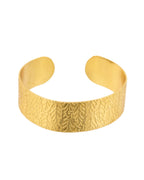 Jewels Nest Gold-Tone Anti- Tarnish Leaf Textured Wide Cuff Bangle For Women - Distacart