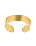 Jewels Nest Gold-Tone Anti- Tarnish Leaf Textured Wide Cuff Bangle For Women - Distacart