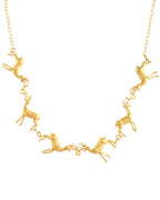 Jewels Nest Gold-Tone Deer Motif Necklace & Stud Earrings Jewellery Set For Women