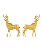 Jewels Nest Gold-Tone Deer Motif Necklace & Stud Earrings Jewellery Set For Women