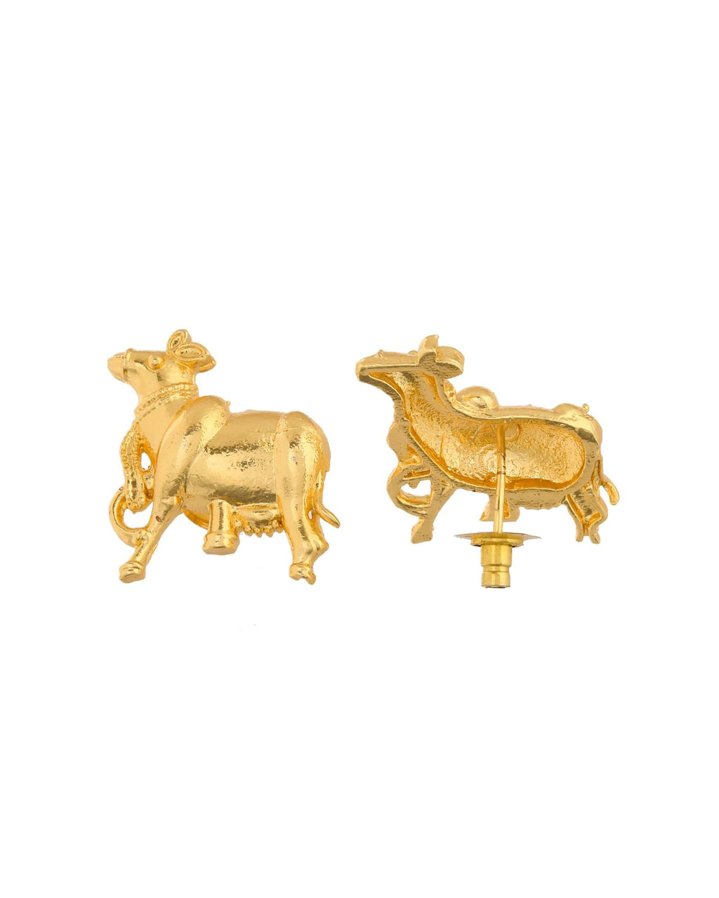 Jewels Nest Gold-Tone Elephant Motif Necklace & Stud Earrings Set For Women | Animal Theme Statement Jewellery