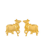 Jewels Nest Gold-Tone Elephant Motif Necklace & Stud Earrings Set For Women | Animal Theme Statement Jewellery