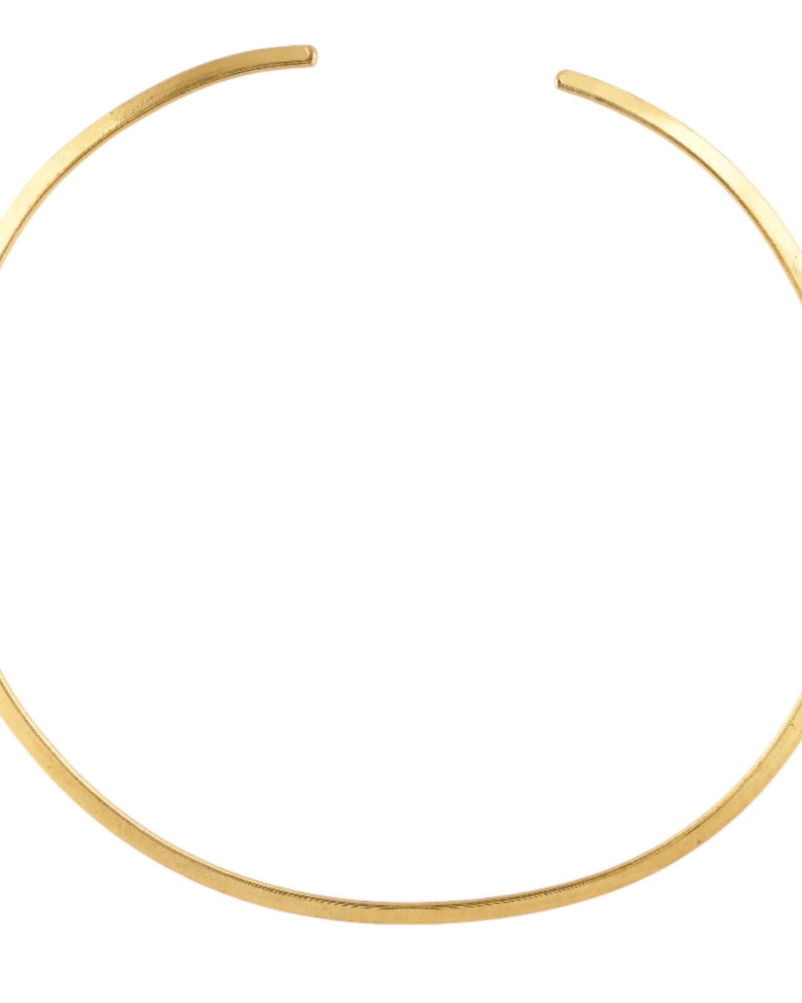 Jewels Nest Gold-Tone Minimal Collar Necklace For Women | Sleek Flat Chain Statement Jewellery