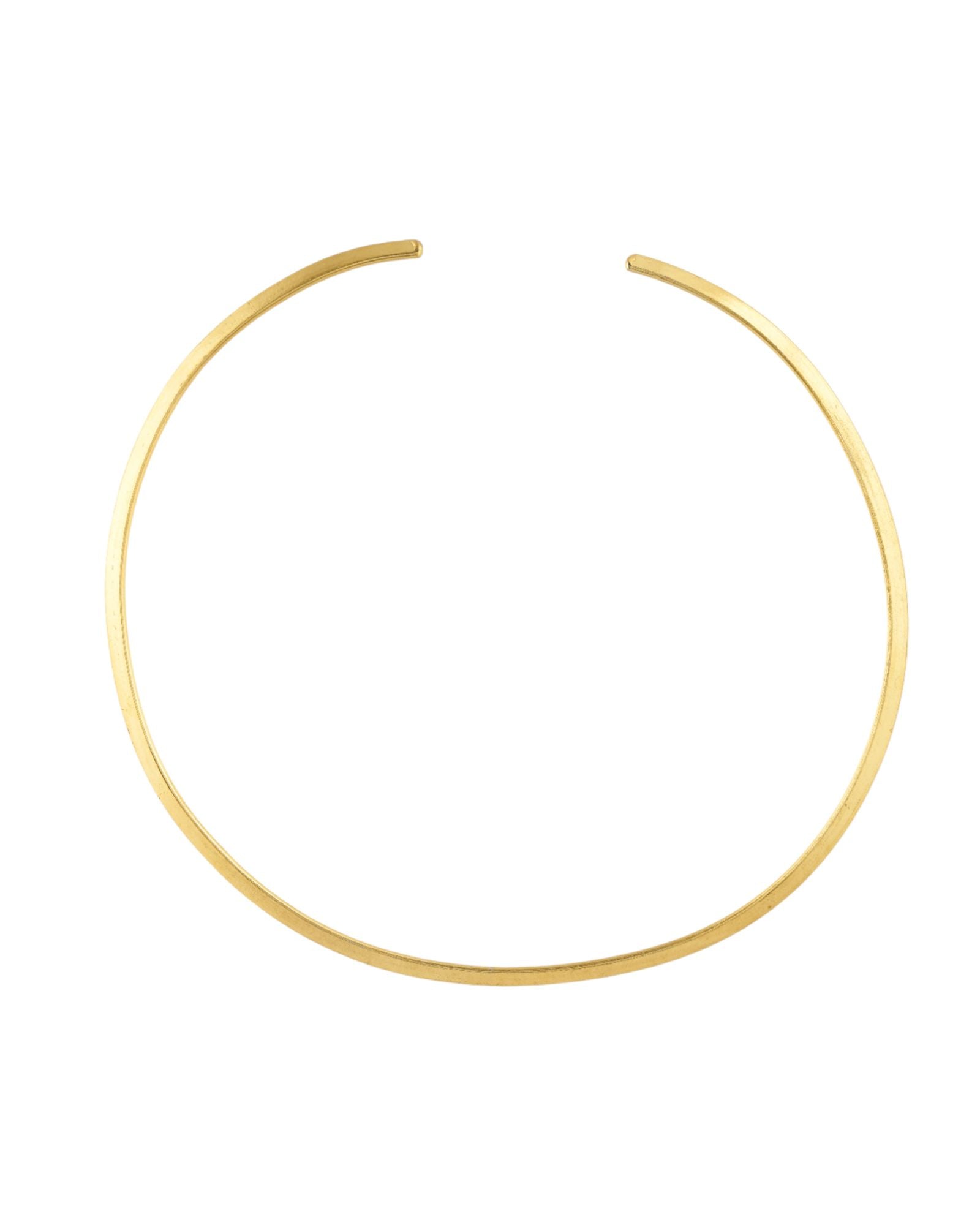 Jewels Nest Gold-Tone Minimal Collar Necklace For Women | Sleek Flat Chain Statement Jewellery