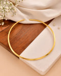 Jewels Nest Gold-Tone Minimal Collar Necklace For Women | Sleek Flat Chain Statement Jewellery