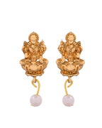 Jewels Nest Gold-Tone Lakshmi Temple Long Necklace Set With Earrings