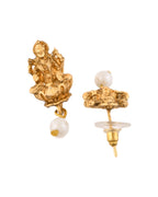 Jewels Nest Gold-Tone Lakshmi Temple Long Necklace Set With Earrings