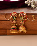 Jewels Nest Gold-Tone Kundan Floral Ear Cuff Jhumka Earrings With Pearl Chain - Distacart