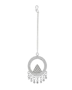Jewels Nest Silver-Plated Crystal Embellished Jhumka Earrings with Circular Hoops - Distacart