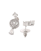 Jewels Nest Silver-Plated And Crystal Drop Necklace Set With Matching Earrings