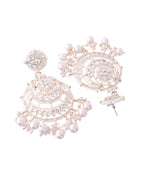 Jewels Nest Silver-Plated Grand Chandbali Earrings with Pearl and Kundan Work - Distacart