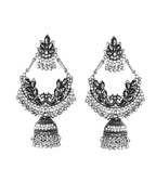 Jewels Nest Boho Floral Jhumka Earrings with Iridescent Stones - Distacart