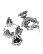 Jewels Nest Boho Floral Jhumka Earrings with Iridescent Stones - Distacart