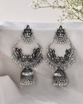Jewels Nest Boho Floral Jhumka Earrings with Iridescent Stones - Distacart