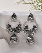 Jewels Nest Boho Floral Jhumka Earrings with Iridescent Stones - Distacart