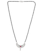 Jewels Nest Elegant Silver-Plated Mangal Sutra with Floral Crystal Pendant - Distacart