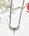 Jewels Nest Elegant Silver-Plated Mangal Sutra with Floral Crystal Pendant - Distacart
