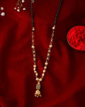 Jewels Nest Graceful Gold-Polished Black Bead Mangal Sutra with Intricate Pendant - Distacart