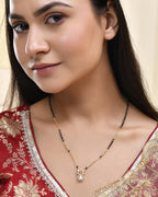 Jewels Nest Elegant Floral Pendant Gold-Polished Mangal Sutra - Distacart