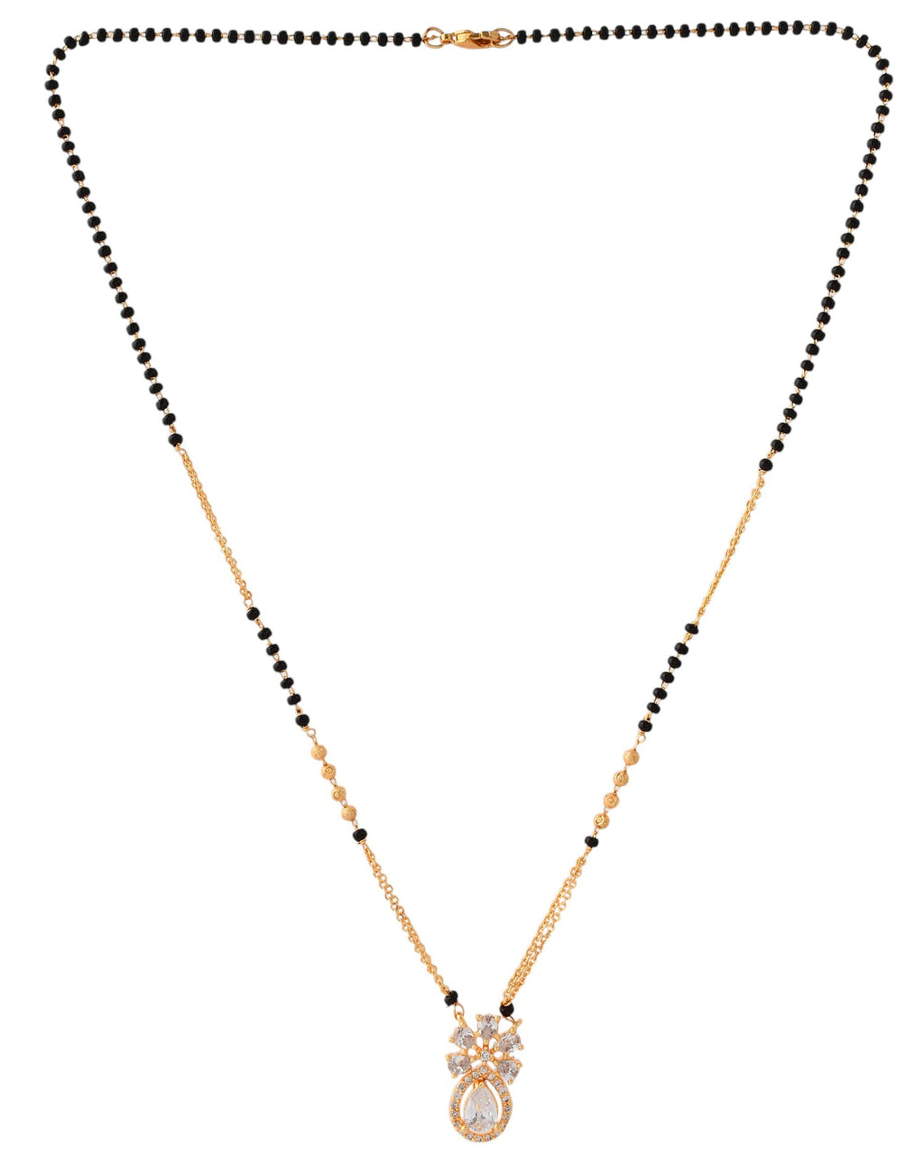 Jewels Nest Elegant Floral Pendant Gold-Polished Mangal Sutra - Distacart