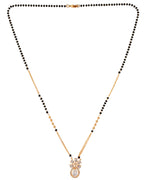 Jewels Nest Elegant Floral Pendant Gold-Polished Mangal Sutra - Distacart
