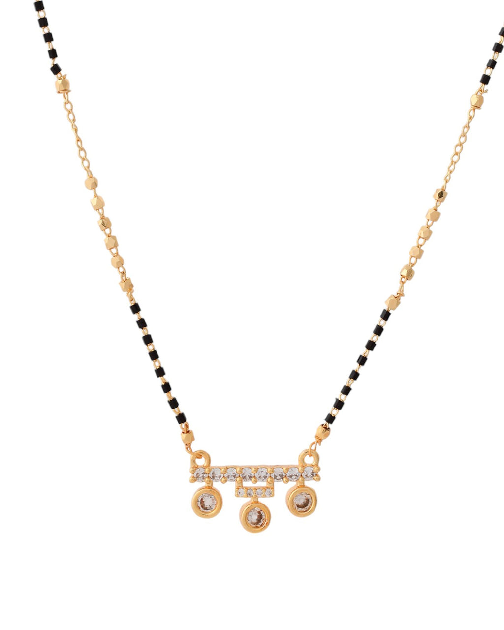 Jewels Nest Sleek Crystal Drop Gold-Polished Mangal Sutra - Distacart