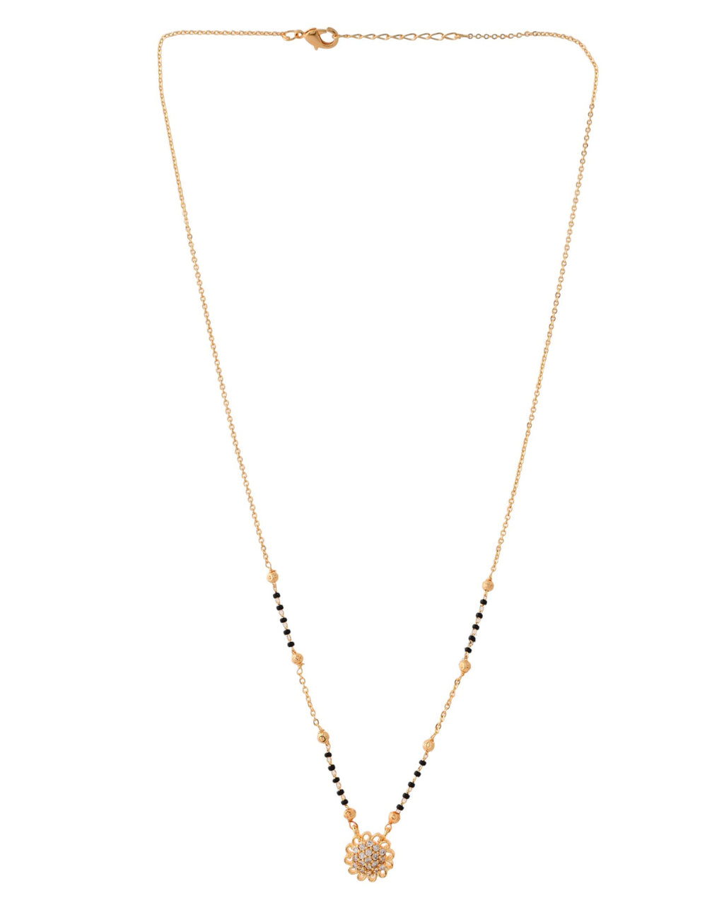 Jewels Nest Floral Bloom Gold-Polished Mangal Sutra - Distacart