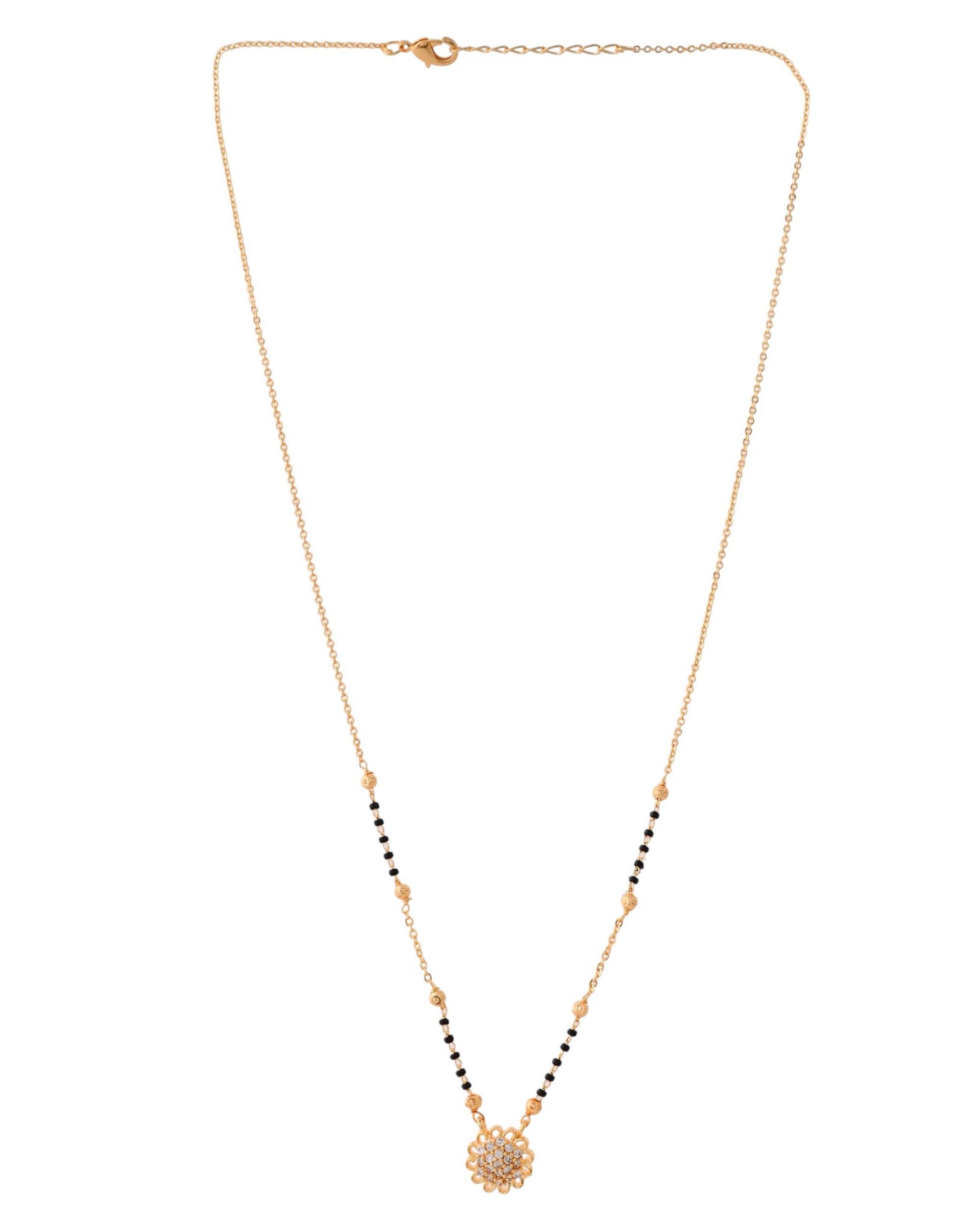 Jewels Nest Floral Bloom Gold-Polished Mangal Sutra - Distacart