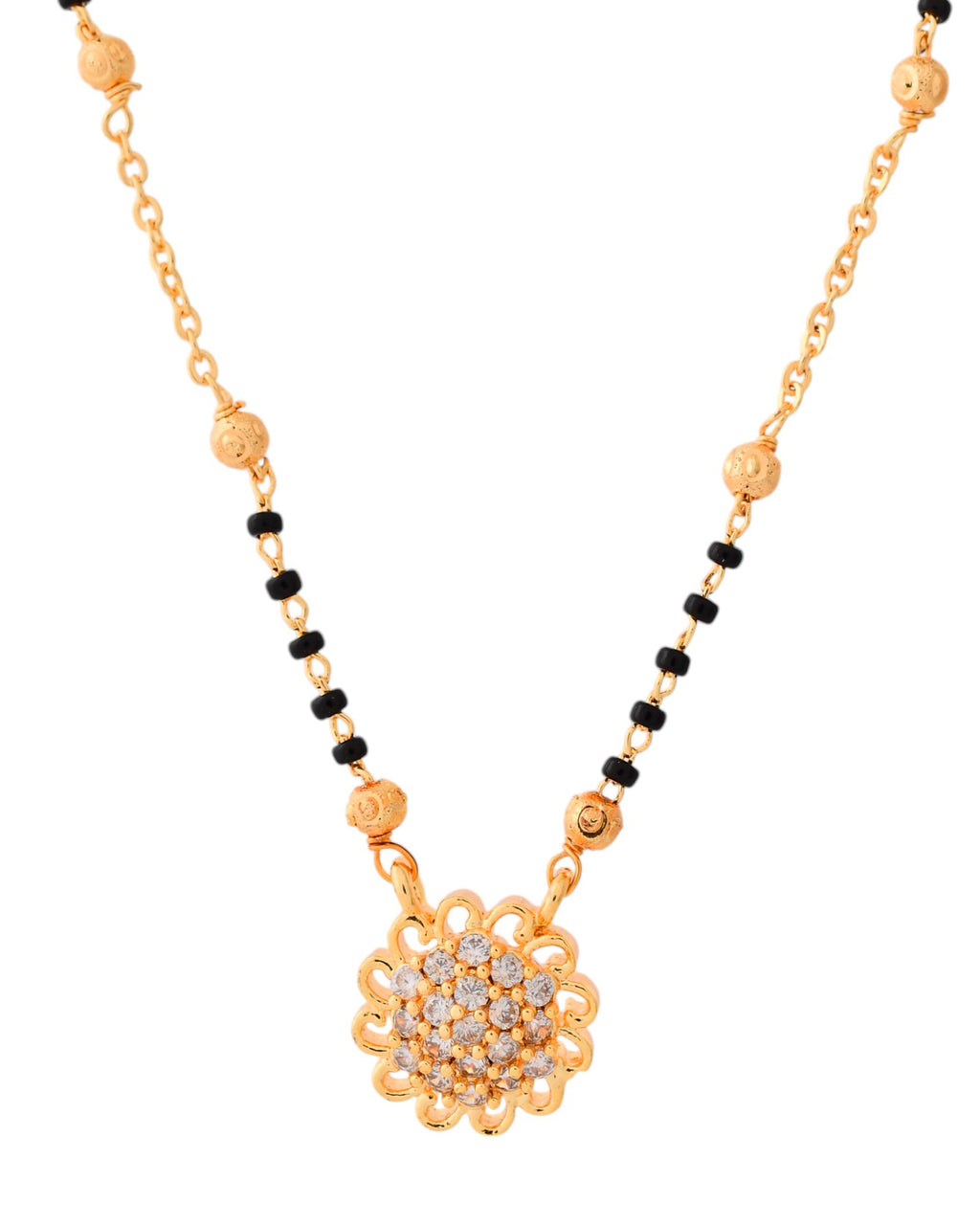 Jewels Nest Floral Bloom Gold-Polished Mangal Sutra - Distacart