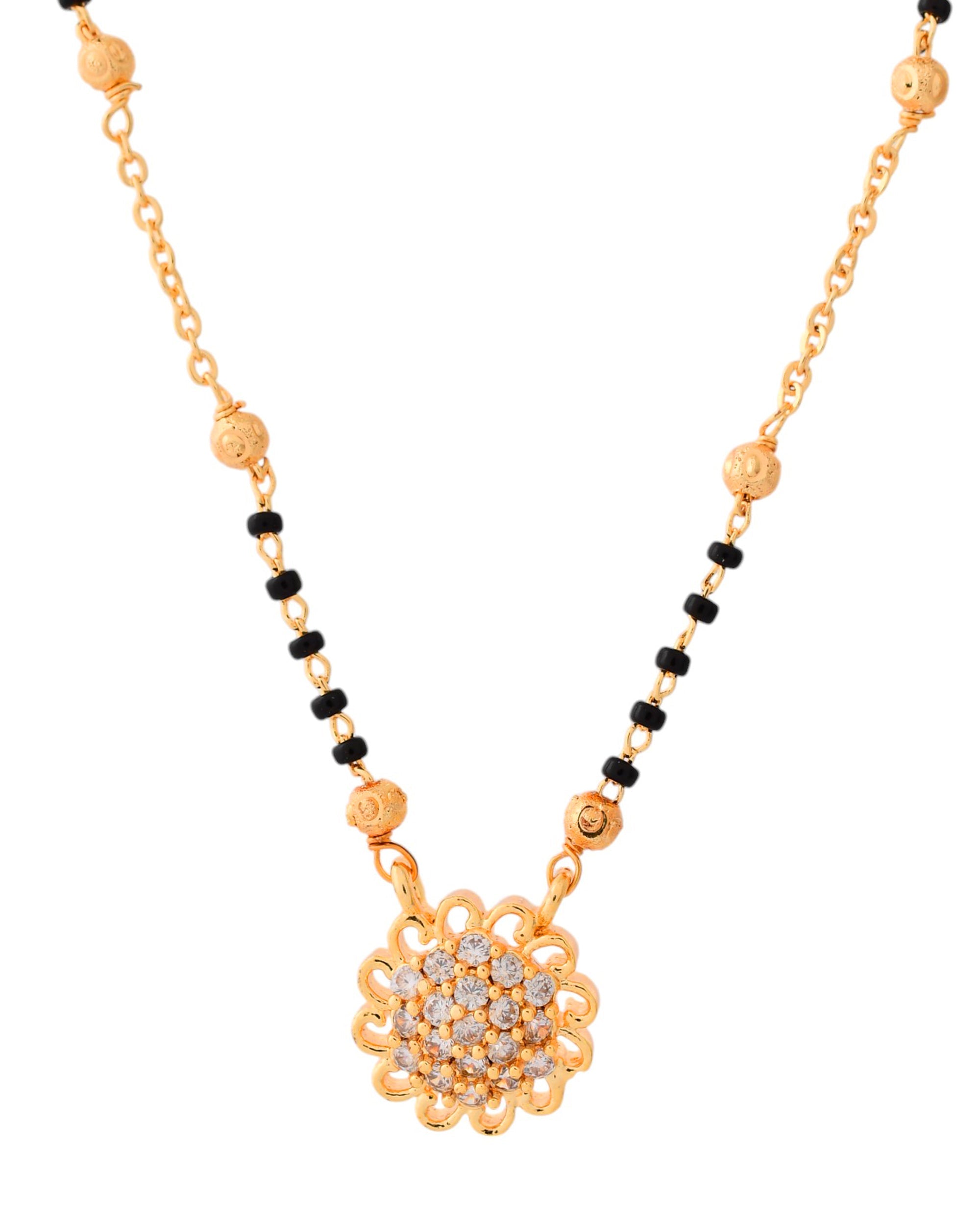 Jewels Nest Floral Bloom Gold-Polished Mangal Sutra - Distacart