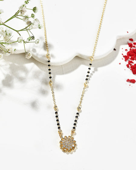 Jewels Nest Floral Bloom Gold-Polished Mangal Sutra