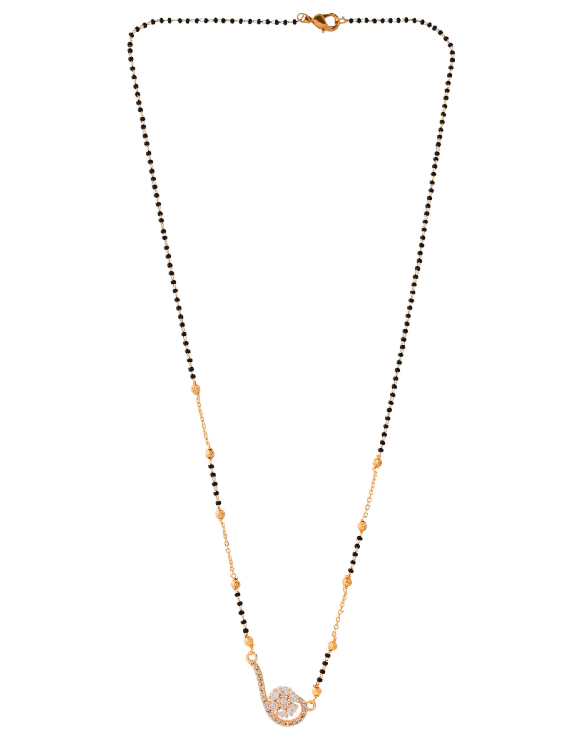 Jewels Nest Elegant Swirl Gold-Polished Mangal Sutra - Distacart
