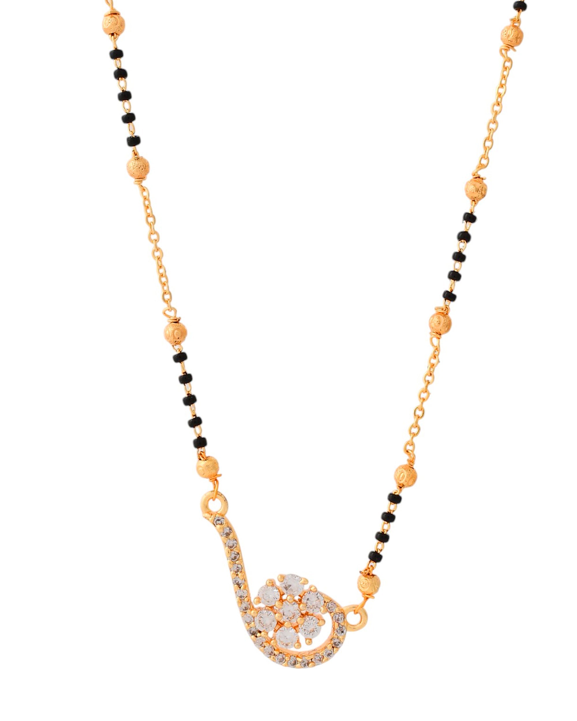 Jewels Nest Elegant Swirl Gold-Polished Mangal Sutra - Distacart