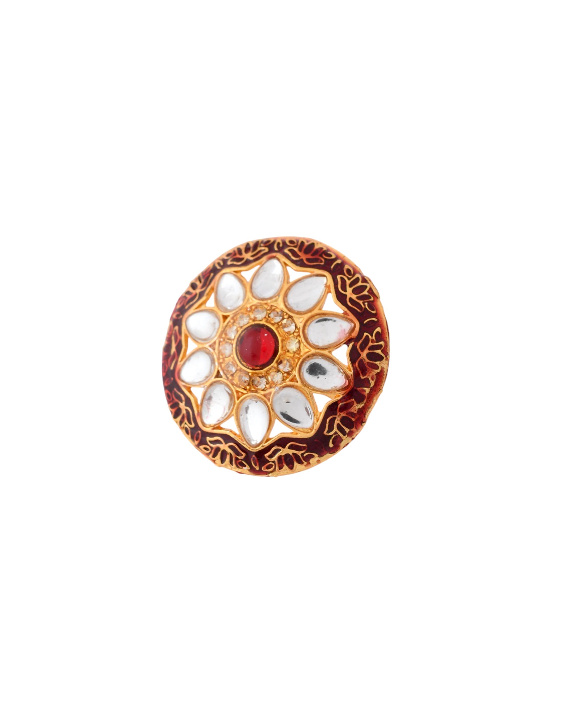 Jewels Nest Traditional Kundan Gold-Polished Rings