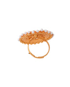 Jewels Nest Exquisite Kundan Meenakari Gold-Polished Rings