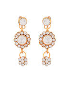 Jewels Nest Glamorous Gold-Plated Crystal Bridal Necklace Set with Earrings & Maang Tikka