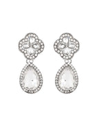 Jewels Nest Elegant Silver-Tone Crystal Drop Necklace for Weddings & Party Wear