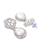 Jewels Nest Elegant Silver-Tone Crystal Drop Necklace for Weddings & Party Wear
