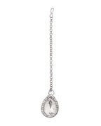 Jewels Nest Elegant Silver-Tone Crystal Drop Necklace for Weddings & Party Wear