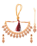 Jewels Nest Traditional Golden Kundan Pearl Necklace with Antique Brown Stones – Festive & Bridal Wear