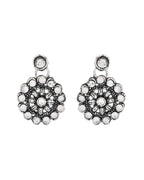 Jewels Nest Oxidised Silver Floral Necklace – Tribal Choker for Ethnic & Fusion Wear